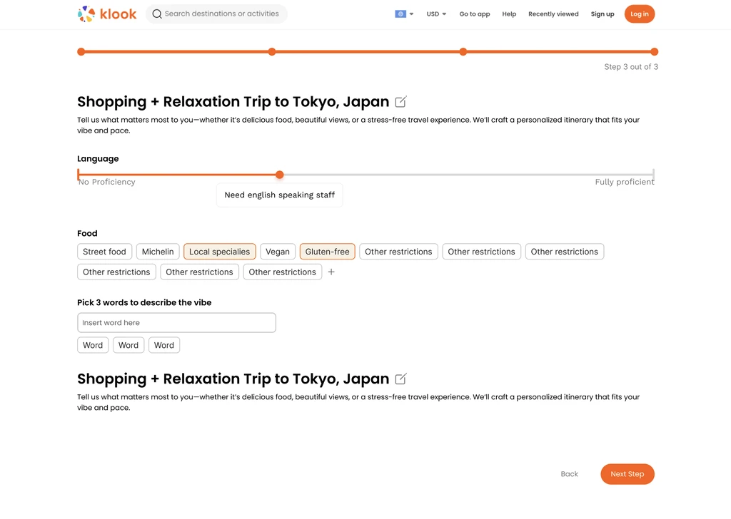 Text and tag based personalization form
