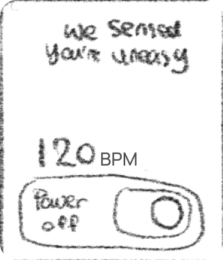 CarbonCuff wearable showing an elevated heart rate