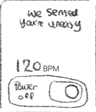 CarbonCuff wearable showing an elevated heart rate