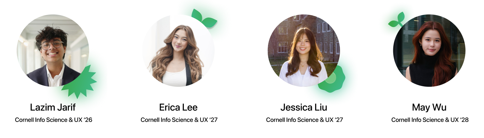 Lazim Jarif, Erica Lee, Jessica Liu, and May Wu — the four product designers behind LeafLens