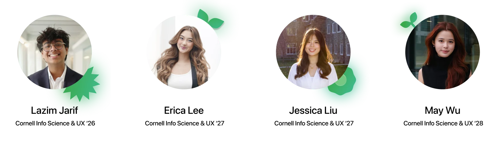 Lazim Jarif, Erica Lee, Jessica Liu, and May Wu, the four product designers behind LeafLens