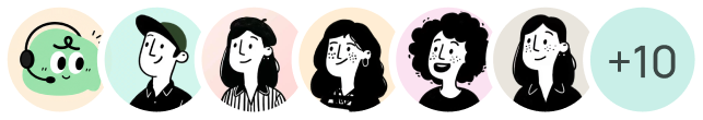 QoderWake AI employee avatars, including the Q&A Assistant, followed by a plus-ten badge